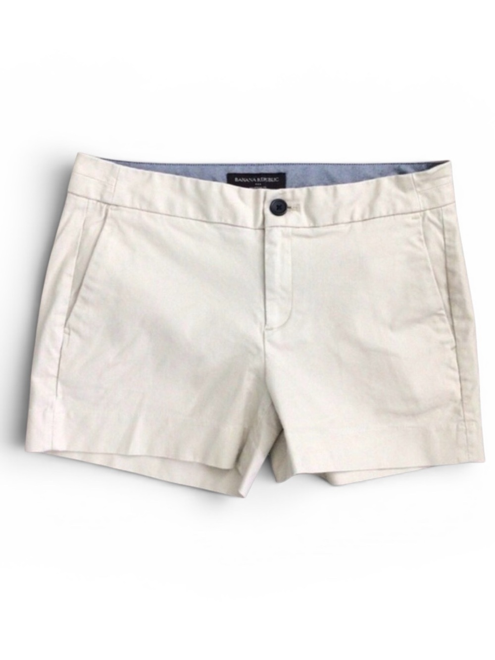 Banana Republic Factory Hampton Fit Shorts Size 0 Ivory Cotton Stretch